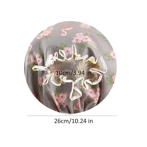 Vista 4 de Gorro de ducha para niños, paquete de 3 gorros de ducha grandes, reutilizables, de doble capa, impermeables, de plástico lavable, gorro de ducha