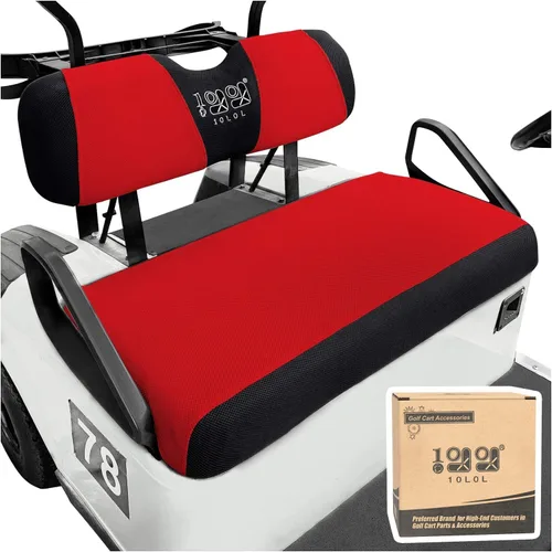 Vista 8 de 10L0L Fundas de asiento de carrito de golf para EZGO TXT RXV y Club Car DS 2000-up, tela de malla de aire transpirable lavable, color beige y azul