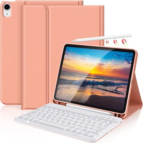 Vista 13 de KBCASE Funda para iPad Air de 11 pulgadas (M3/M2) 2025/2024 con Teclado, Funda de Teclado para iPad Air 5ª/4ª generación/para iPad Pro 11 2018