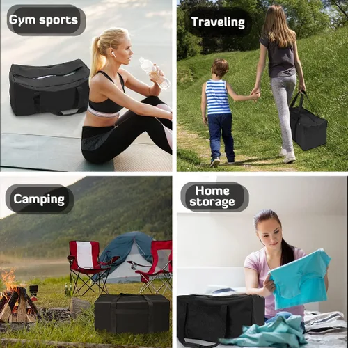 Vista 7 de INFANZIA Bolsa de viaje con cremallera de alta calidad, 24-35-45-47-50 pulgadas, paquete de 2 bolsas de equipaje para equipos deportivos