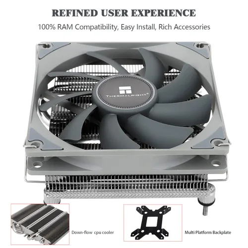 Vista 4 de Thermalright AXP90-X36 Enfriador de aire de CPU de perfil bajo, refrigeración por radiador de 1.417 in de altura, ventilador PWM delgado TL-9015