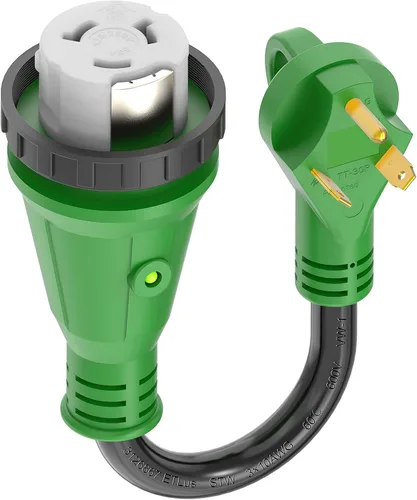 Vista 9 de RVGUARD Cable adaptador RV de 30 amperios a 50 amperios y 135 grados