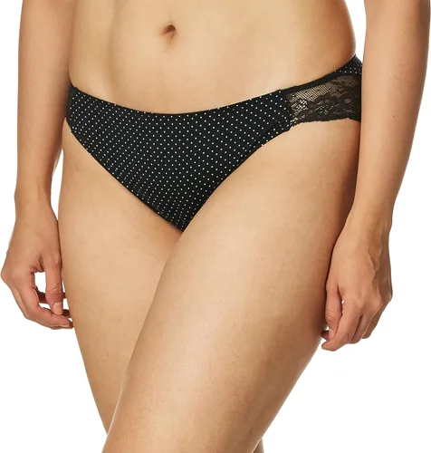 Vista 2 de Maidenform Bragas Comfort Devotion con parte trasera con encaje tipo tanga para mujer, 7, Punto Negro
