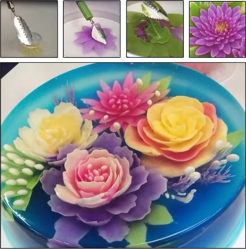 Vista 8 de Woohome Herramientas de pastel de arte, herramientas de gelatina 3D, incluye 60 herramientas de gelatina y boquillas de pastelería para decoración