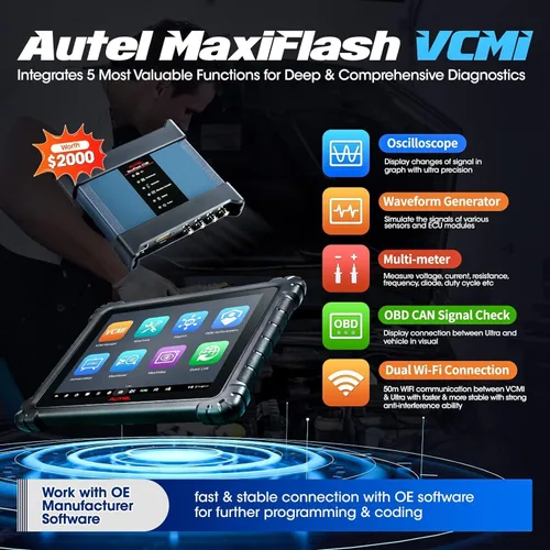 Vista 4 de Autel MaxiSys Ultra Escáner, Top Inteligente con Topología 2.0 y 5IN1 VCMI, Motor TruSpeed, codificación de programación J2534, mejora de MS919