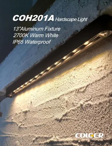 Vista 5 de COLOER Paquete de 2 luces LED Hardscape de 13 pulgadas 2.5W 240LM 2700K