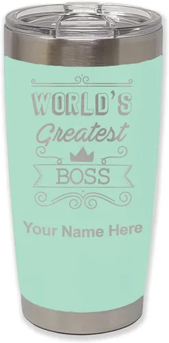 Vista 13 de LaserGram Vaso aislado al vacío de 20 onzas, con grabado personalizado incluido (negro)