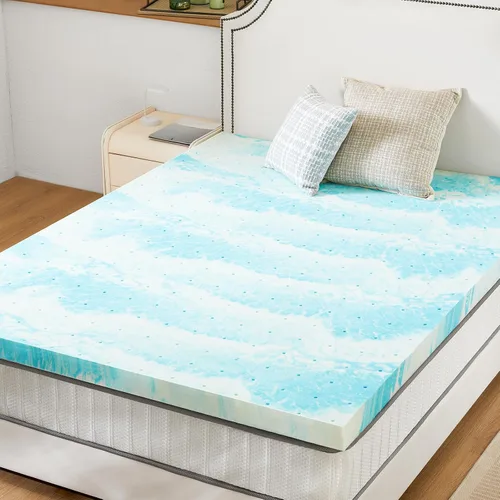 Vista 8 de Cubrecolchón Twin XL - Espuma viscoelástica de 2 pulgadas con infusión de gel refrescante para el dolor de espalda, certificado CertiPUR-US