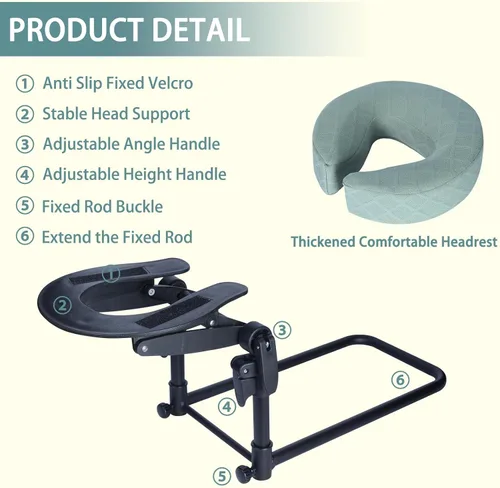 Vista 2 de Reposacabezas de masaje para cama, almohada ajustable para después de cirugía ocular, vitrectomía, reposacabezas de masaje para cama en casa