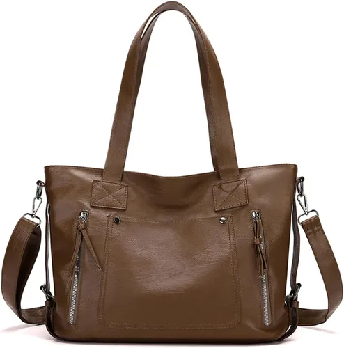 Vista 9 de Bolso de mano de moda Bolso de hombro de cuero PU Bolso cruzado Bolso impermeable con asa superior Bolso de mensajero para mujer Bolso de mano