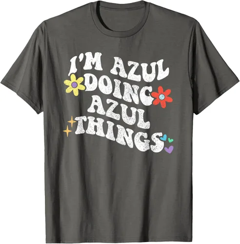 Vista 79 de Retro Groovy Im AZUL Doing AZUL Things - Camiseta divertida para el día de la madre, Negro