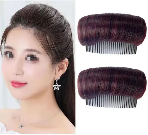 Vista 2 de Peluca esponjosa almohadilla para el cabello moño invisible con clip de pelo falso Bump It Up Volumen Base de cabello Insertar accesorios