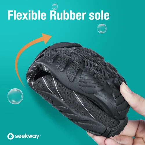 Vista 2 de SEEKWAY - Zapatos de agua unisex, de secado rápido, tipo calcetín y con sensación de pies descalzos para adultos ideales para playa, natación, río