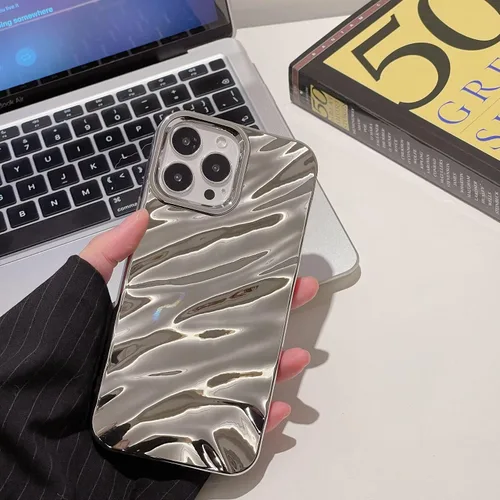 Vista 48 de QLTYPRI Funda compatible con iPhone 11, bonita funda con patrón de ondas de agua para niñas y mujeres, delgada, satinada, brillante, suave, de Beige