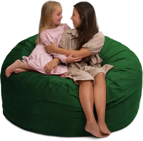 Vista 21 de ULTIMATE SACK 5000 Silla Puf de 5-Pies con Reposapiés, Funda de Gamuza Negra – Tumbona de Espuma de Gran Tamaño, Asiento de Suelo, Sofá Pequeño