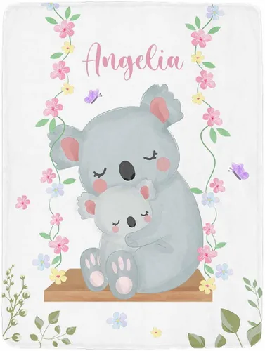Vista 19 de Artsadd Manta personalizada con nombre, manta personalizada de animales de la selva, manta personalizada de safari para niños, niñas, baby shower