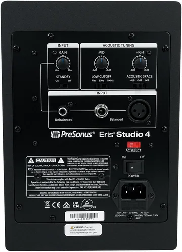 Vista 4 de Audiosavings Paquete: (2) Eris Studio 4 Powered Active 4.5" Studio Monitor Altavoces con EBM Waveguide Bundle con Rockville DMS75 Par de altavoces