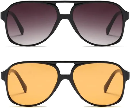 Vista 44 de Freckles Mark Lentes de sol clásicos estilo retro de los años 70 para mujeres y hombres, montura estilo aviador, cuadrada, grande y de moda