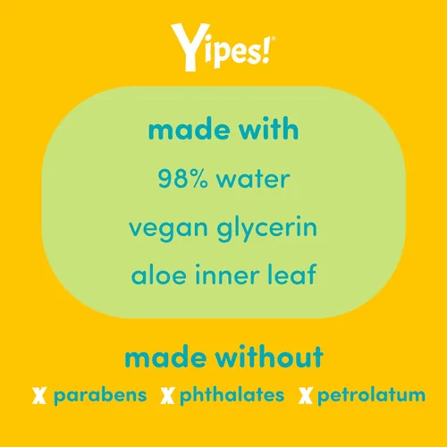 Vista 4 de Yipes! Toallitas faciales y de manos para niños, toallitas húmedas compostables para pieles sensibles, envueltas individualmente, imprescindibles