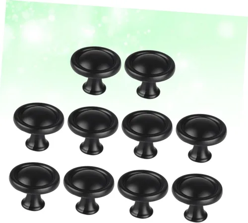 Vista 4 de OSALADI 20pcs aleación de aluminio manijas de gabinete redondo puerta tira hardware negro para gabinetes