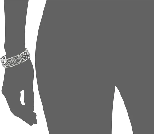 Vista 2 de Tienda Collection Sterling Silver Filigree Open Cuff Bracelet