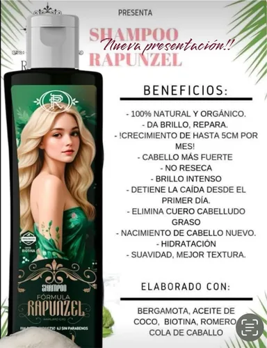 Vista 4 de Champú Crecimiento Rápido Cabello 2.0 in x Mes Stop Hair Loss Crecimiento Rpido ORIGINAL! Aroma cítrico (Bergamota), sin parabenos, Unisex Adultos