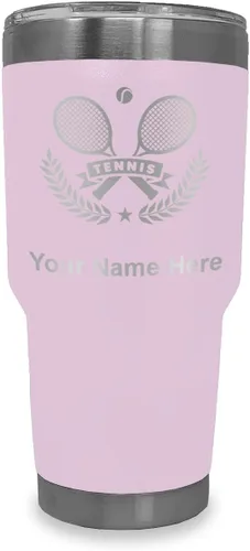 Vista 16 de LaserGram Personalized 20oz Tumbler, Tennis Rackets (Black) Engraved Gift for Tennis Players, Vacuum Insulated Stainless Steel, Laser Engraved