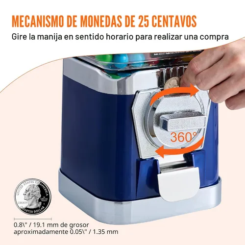 Vista 4 de VEVOR Máquina expendedora, banco de chicles clásico, máquina de chicles y caramelos de gran capacidad de carga, minimáquinas expendedoras, máquina