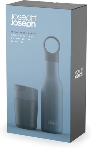 Vista 6 de Joseph Joseph Recarga Reuse Repeat 2-Piece Sipp Travel Mug & 16.9 fl oz Loop Hot Cold Bottle Set - Azul