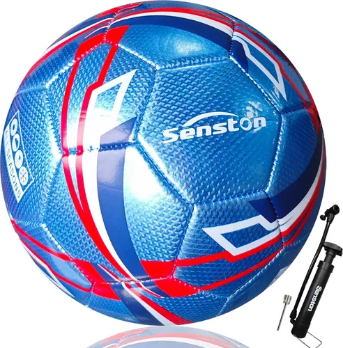 Vista 7 de Senston Balón de fútbol talla 3 y talla 4 y talla 5 para niños y adultos, balón de fútbol oficial para partidos y entrenamiento con bomba