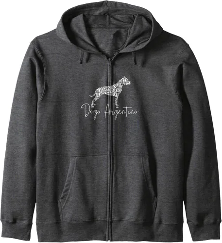 Vista 5 de Dogo Argentino Dog Owner Lover Gifts for Dog Mom Dog Mandala Zip Hoodie