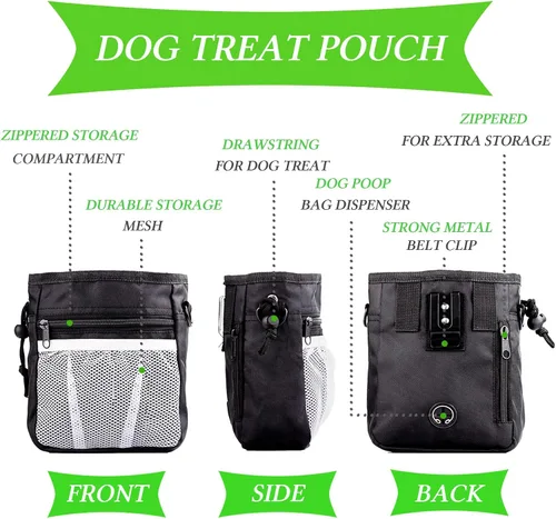Vista 3 de STMK Bolsa de golosinas para perros, kit de entrenamiento de clicker para perros, bolsa de entrenamiento para perros para entrenamiento, 3 formas