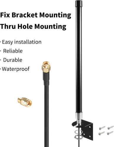 Vista 3 de 10dBi Antena WiFi de largo alcance de doble banda 2.4GHz 5GHz de fibra de vidrio para enrutador WiFi PCI-E Tarjeta de red Repetidor Cámara IP