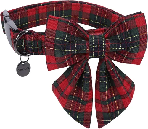 Vista 19 de DOGWONG - Collar de Acción de Gracias con Bellota y Flor para Perro, Collar de Perro de Pavo Otoñal, Collar de Calabaza de Algodón Suave y Duradero