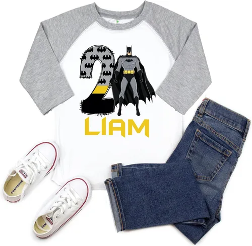 Vista 2 de Superhero Shirt Birthday Boy Man Personalized Shirts 1st Birthday Outfit Boy for Toddler and Baby Boy Superhero Birthday Shirts for Boys 1st 2nd 3rd