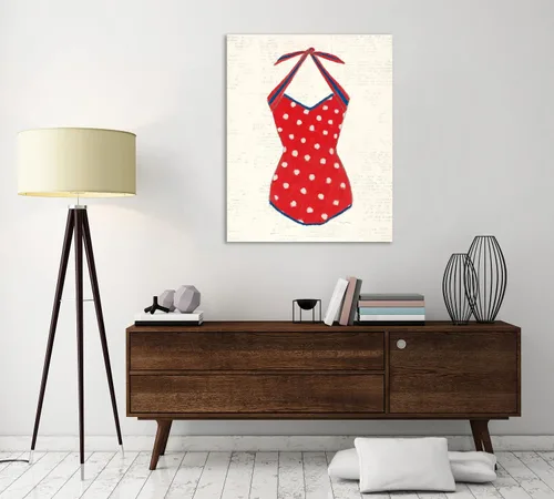 Vista 4 de Jaxson Rea "Retro Swimwear II Newsprint Gallery Wrapped Canvas by Emily Adams, 12" x 15