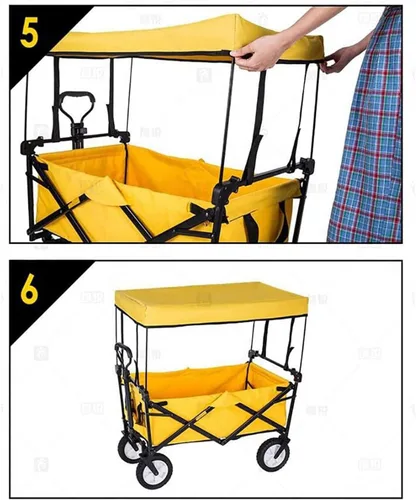 Vista 7 de TMXK Cubierta plegable para toldo, plegable, portátil, para jardín, playa, toldo, carros, plegable, mano, empuje, para niños, accesorios para carrito