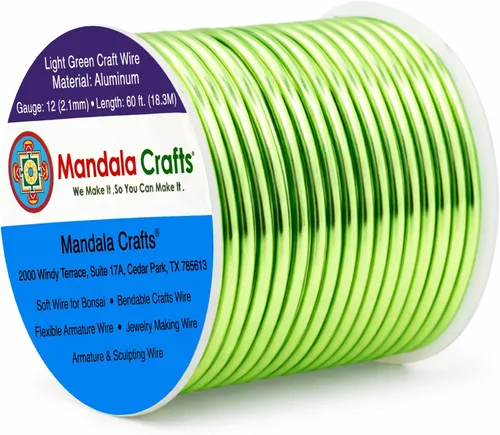Vista 82 de Mandala Crafts - Alambre de aluminio anodizado de calibre 22 para hacer joyas - 137.2 m de alambre flexible surtido y coloreado - Doble para bonsái