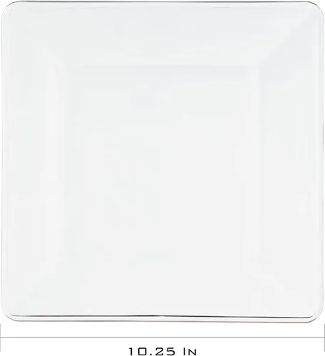 Vista 3 de SEDLAV Juego de vajilla cuadrada de vidrio transparente (12 piezas)