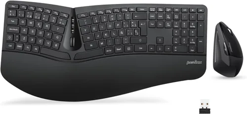 Vista 8 de Perixx PERIDUO-505ES - Combo Teclado y Ratón ergonómico con Disposición de Teclas Dividida - Reposamuñecas Ajustable - QWERTY