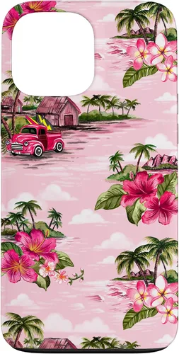 Vista 23 de Funda para iPhone 11 Tropical Hibiscus Island Palm Tree Rockabilly Surfer Beach
