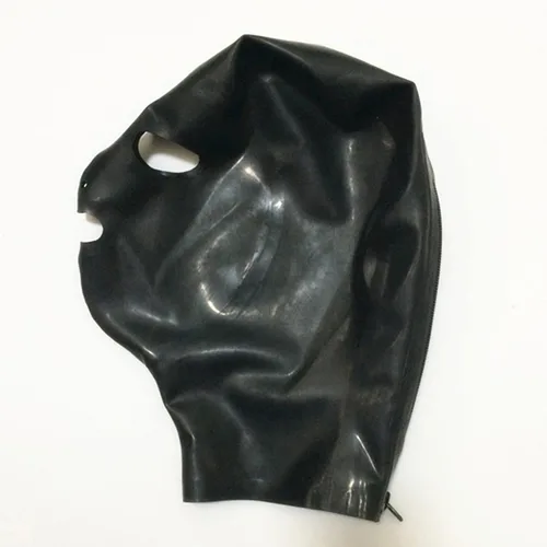 Vista 5 de ABWL Máscaras con capucha de látex negro, máscara de látex de cara completa