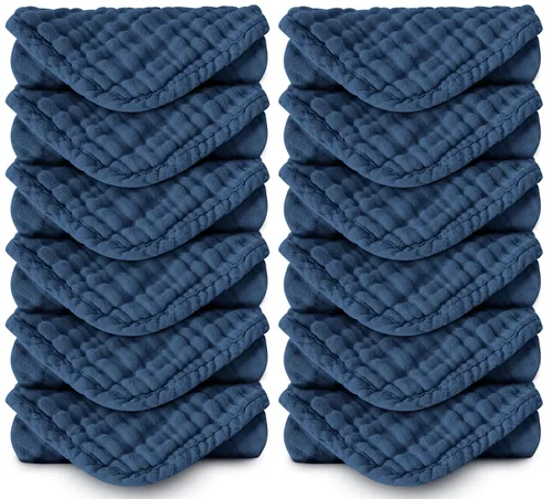 Vista 23 de Paquete de 8 paños grandes para eructos para bebé, 20 x 10 pulgadas, paños para eructos ultra absorbentes, paños de mano, toalla para recién nacido