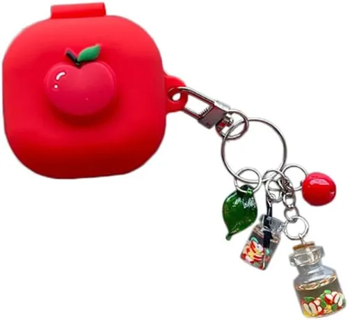 Vista 15 de Funda de silicona 3D con audífonos de frutas compatible con Samsung Galaxy Buds Live (2020), con bonitos accesorios para niños, adolescentes, niñas