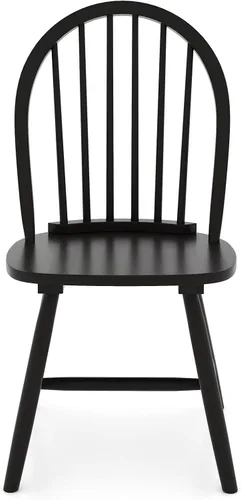 Vista 9 de Juego de 2 sillas de comedor de roble de 18 pulgadas, sillas Windsor de madera con respaldo de husillo para isla de cocina de campo