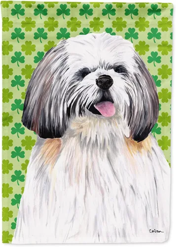 Vista 241 de Caroline's Treasures SS4442GF Affenpinscher Bandera de jardín con retrato de trébol del día de San Patricio para buzón, bandera decorativa