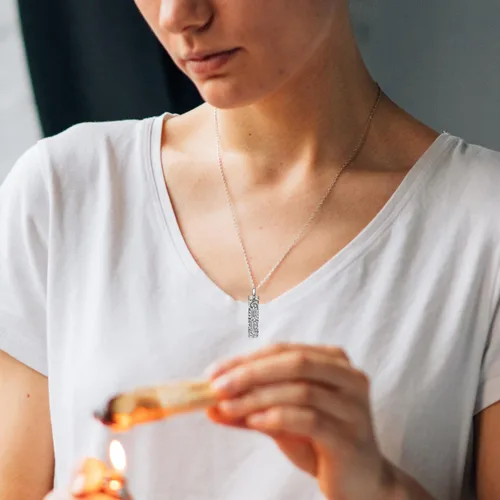 Vista 137 de Collar con colgante de urna de cenizas de cremación y árbol de la vida para mujer, plata de ley US1