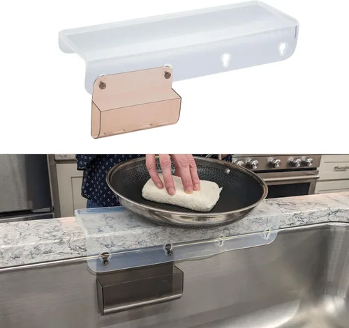 Vista 7 de SiliSink - Protector de borde de silicona para fregadero de cocina, se adapta a 3.75 a 4 pulgadas de ancho, el protector de bordes de silicona