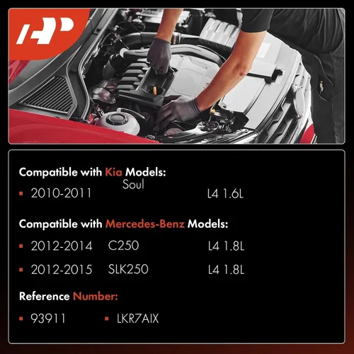Vista 2 de A-Premium Bujías iridio platino compatibles con Kia Soul 2010-2011 y Mercedes-Benz C250 2012-2014, SLK250 2012-2015, 1.6L 1.8L, paquete de 4