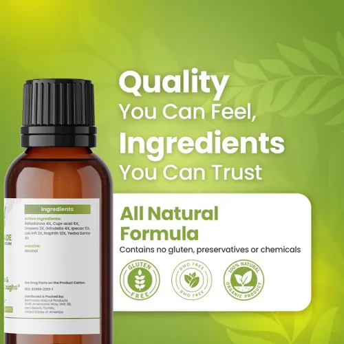 Vista 4 de Bestmade Natural Products BM13 - Remedio homeopático para la tos aguda y crónica, tos ferina, molestias en el pecho, sin somnolencia, seguro